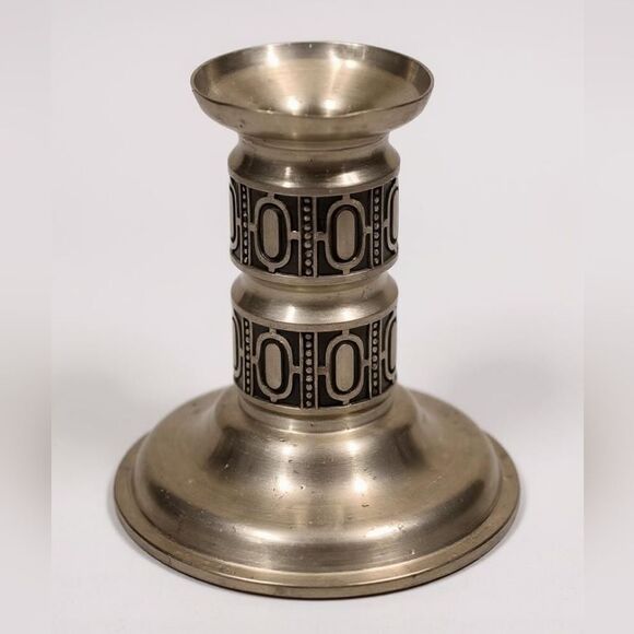 Vintage Mid-Century Modern Selandia Pewter Candlestick Norway Pair 4.25" GUC - Picture 1 of 11